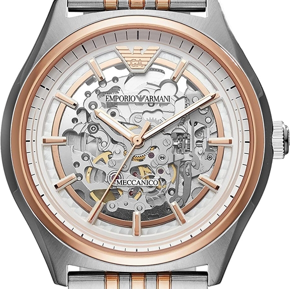 New Emporio Armani Men's Meccanico Skeleton Dial Automatic Luxury Watch AR60002 - Picture 7 of 16